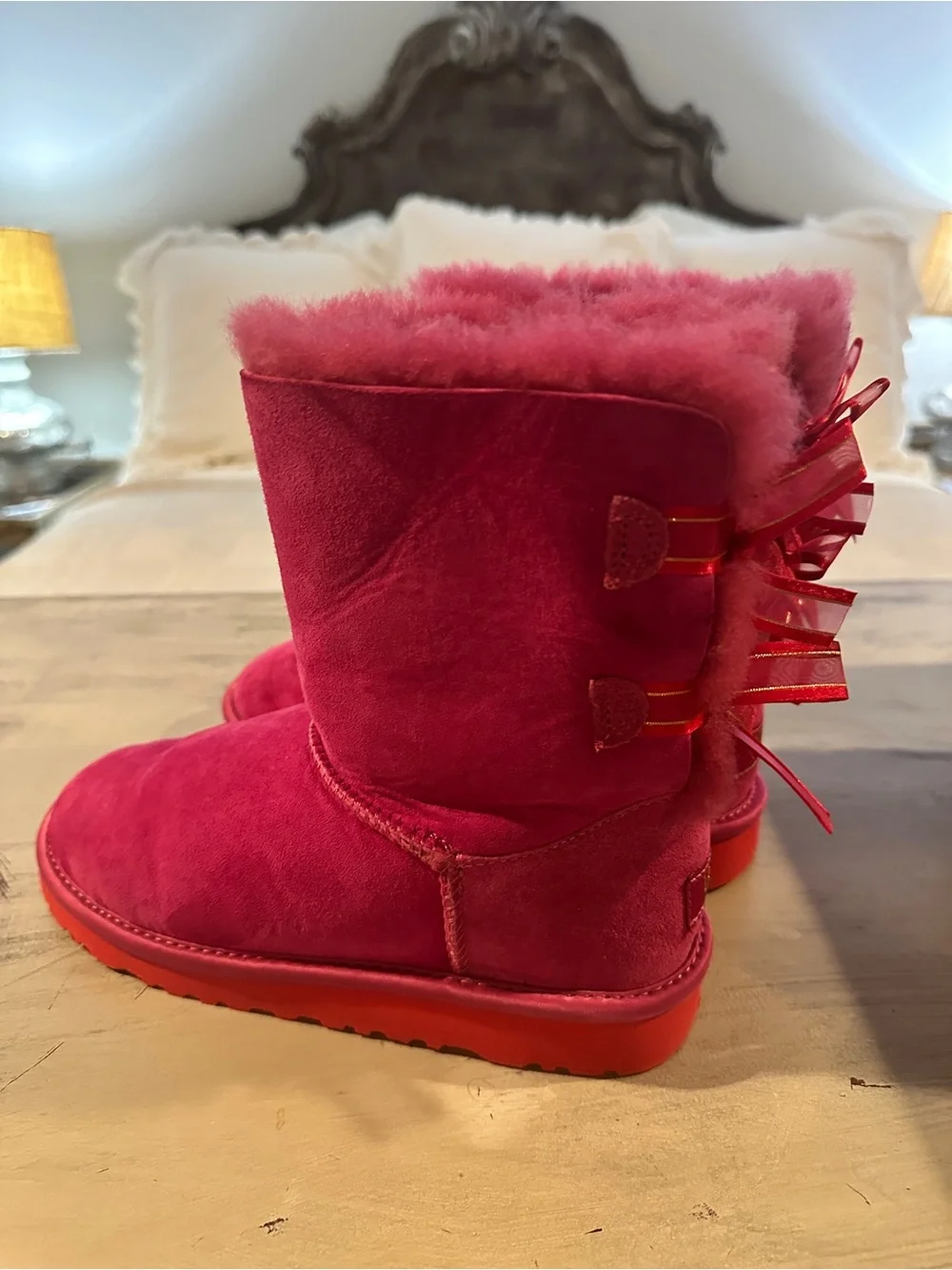 Ugg Australia Girls Bailey Bow II Hot Pink Boots Youth